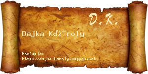 Dajka Károly névjegykártya