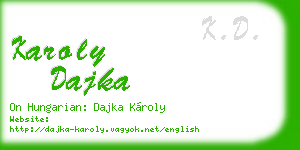 karoly dajka business card